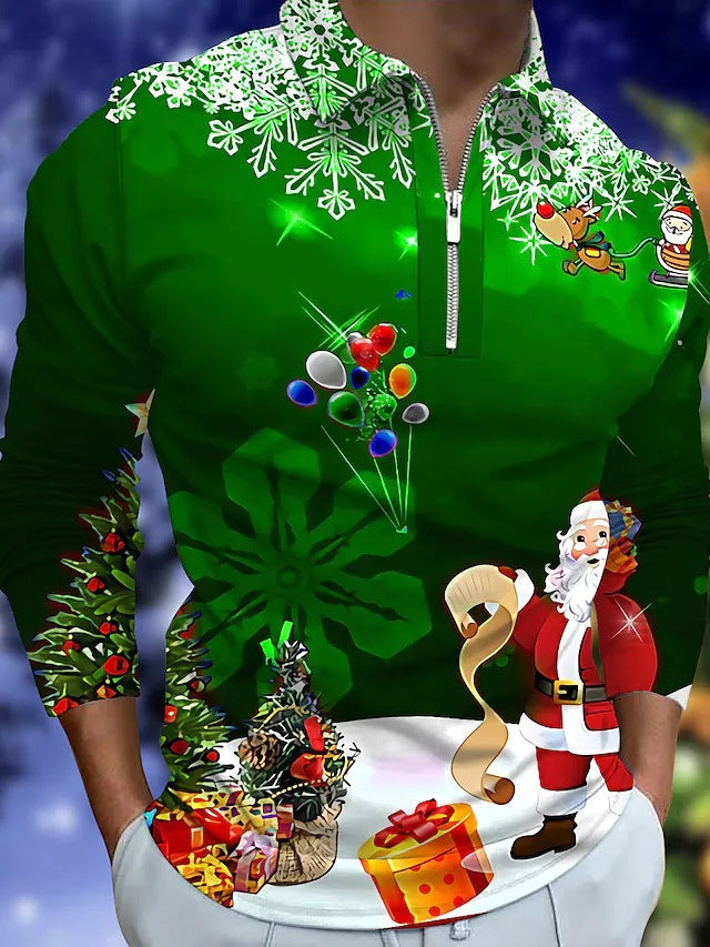 Herren Langarm-Pullover mit festlichem Weihnachtsdesign Echoarchiv