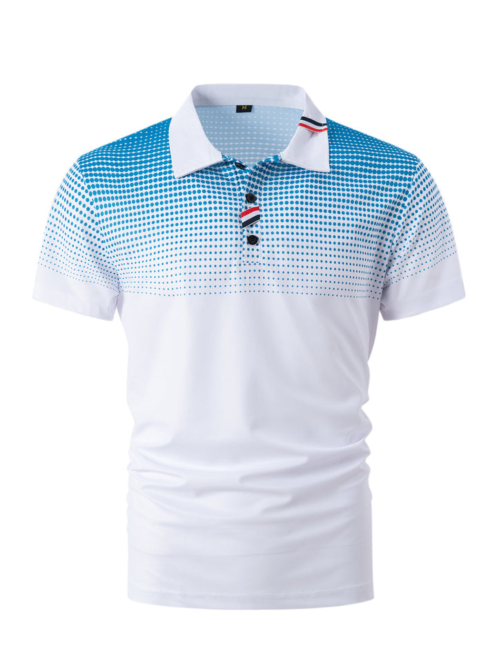 Herren Polohemd mit modernen Grafikdesign und atmungsaktivem Material Echoarchiv