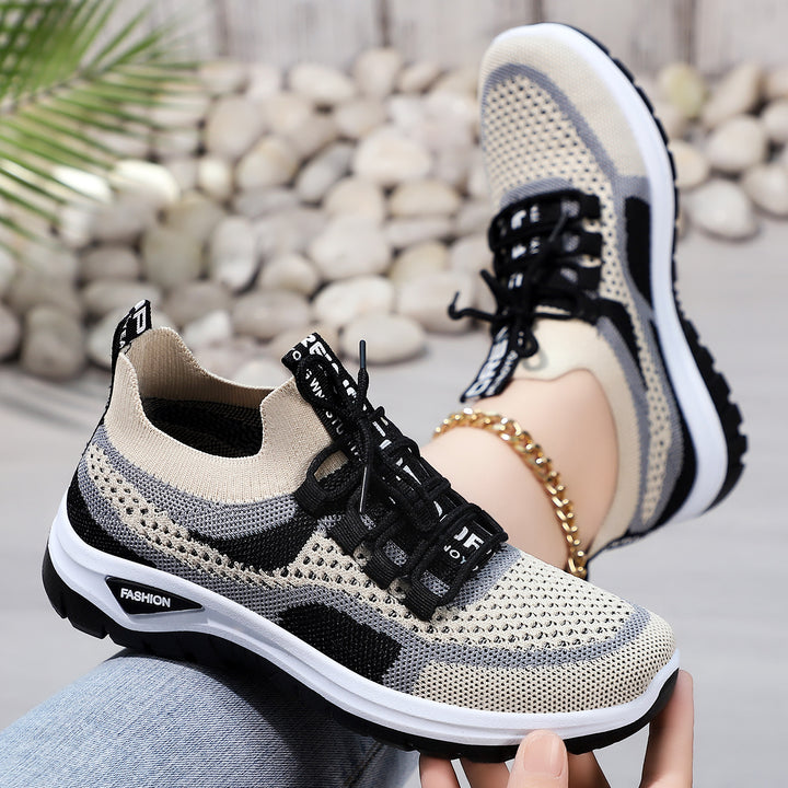 Damen nan sockenähnlicher Plateausneaker mit atmungsaktivem Strickoberteil und stoßdämpfender EVA-Sohle Echo Archiv