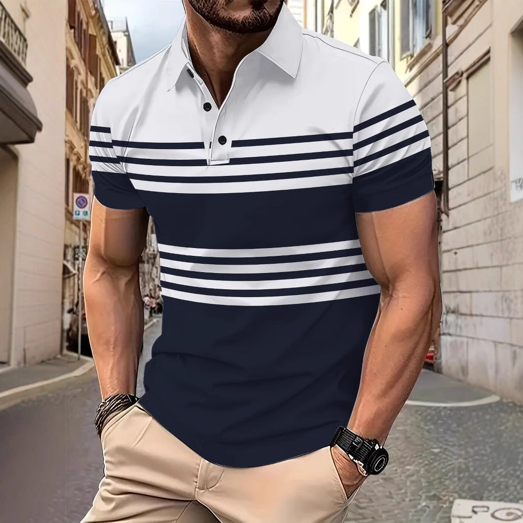 Herren Poloshirt mit modernen Streifen und hochwertigen Materialien Echoarchiv