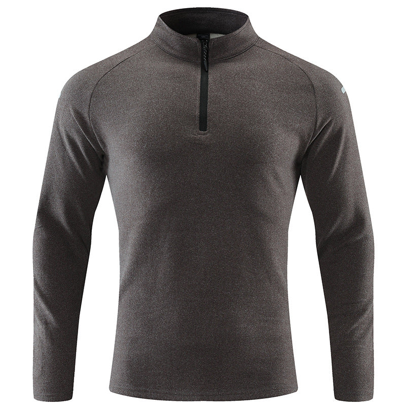 Herren Atmungsaktives Funktions-Langarmshirt mit Stehkragen und kurzem Reißverschluss Echoarchiv