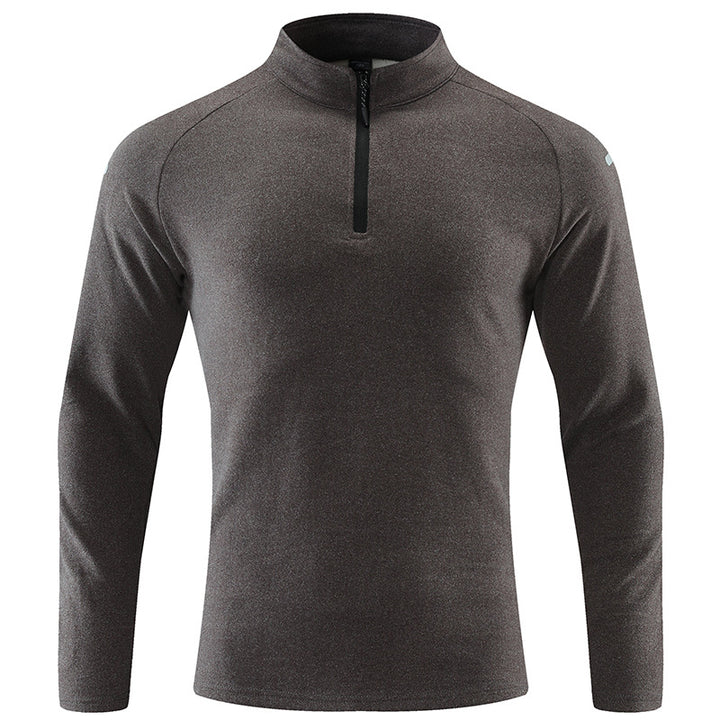 Herren Atmungsaktives Funktions-Langarmshirt mit Stehkragen und kurzem Reißverschluss Echoarchiv