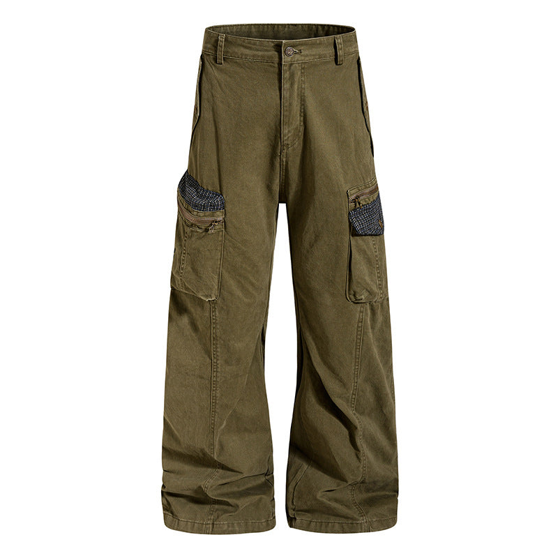 Damen weite Culotte-Cargohose mit Multi-Taschen und Textur-Einsätzen Echoarchiv