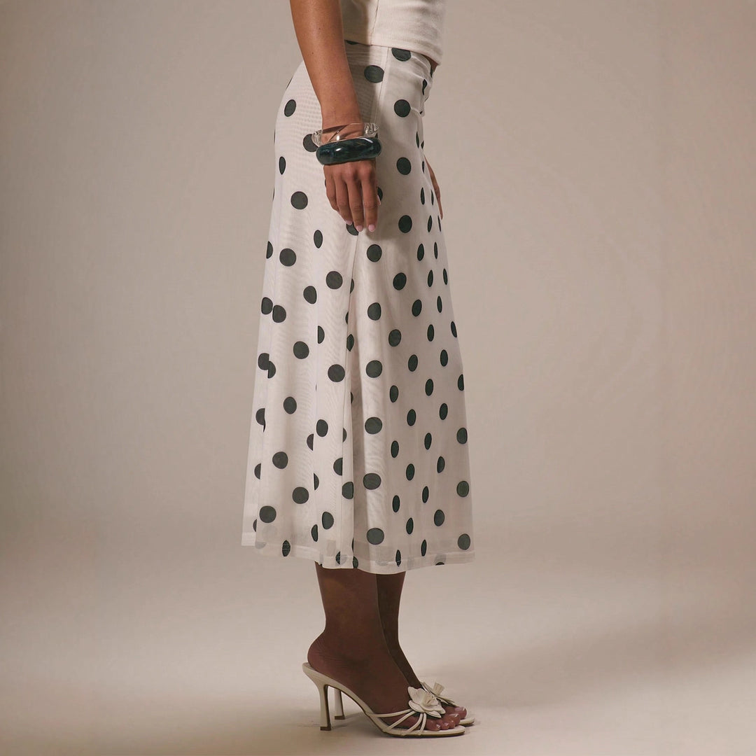 Damen Eleganter Maxirock mit Punkten Echo Archiv