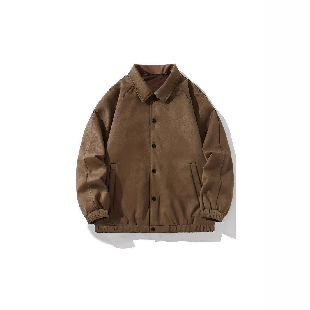 Herren lässige Overshirt-Jacke aus bequemem Softmaterial mit Druckknopfverschluss Echoarchiv