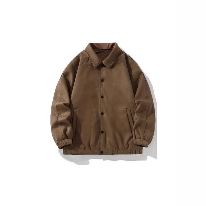 Herren lässige Overshirt-Jacke aus bequemem Softmaterial mit Druckknopfverschluss Echoarchiv
