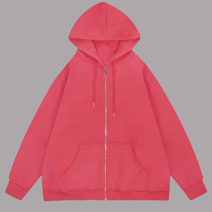 Unisex nan lässige Kapuzenjacke mit robustem Metall-Reißverschluss doppellagiger Kapuze und tiefen Känguru-Eingrifftaschen Echo Archiv