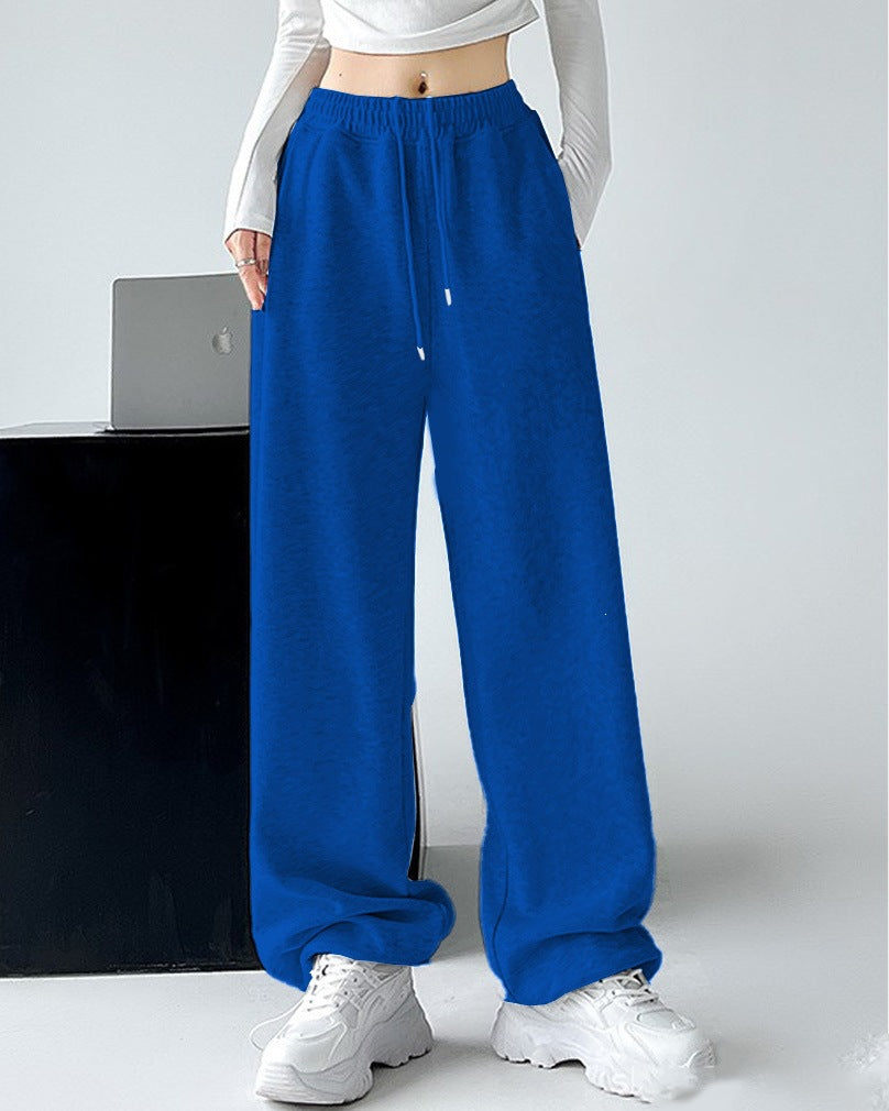 Damen nan extraweite Palazzo-Sweathose mit hohem Komfortbund, seitlichen Eingrifftaschen, Schlitz am Saum und Kordelzug Echo Archiv