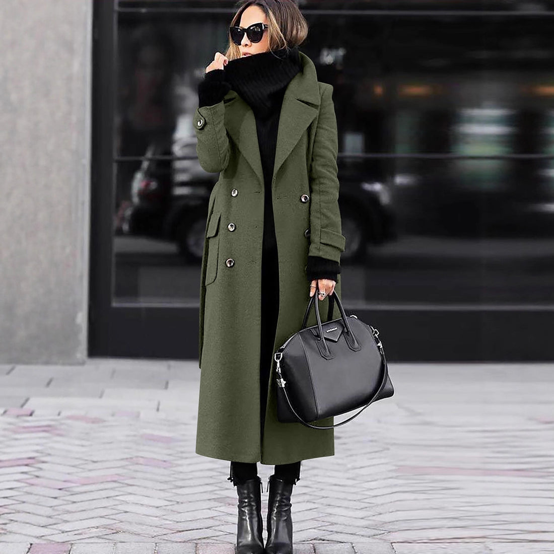 Damen Eleganter und zeitloser Wollmantel – Montévia