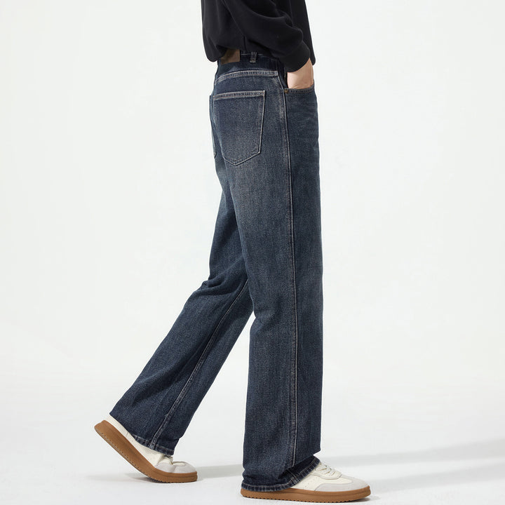 Herren weit geschnittene Five-Pocket-Jeans mit hohem Bund und Vintage-Waschung Echo Archiv