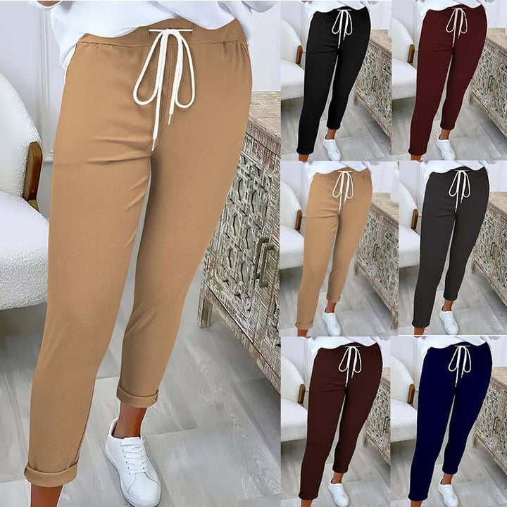 Damen Slim-Fit Jogginghose mit Tunnelzug und Umschlagbündchen Echoarchiv