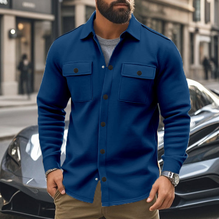 Herren modische Hemdjacke mit praktischen Taschen Echoarchiv