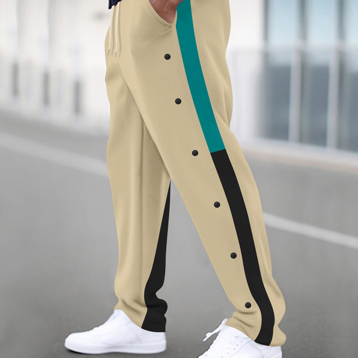 Herren Sportliche Jogginghose mit Druckknopfdetails und elastischem Bund Echoarchiv