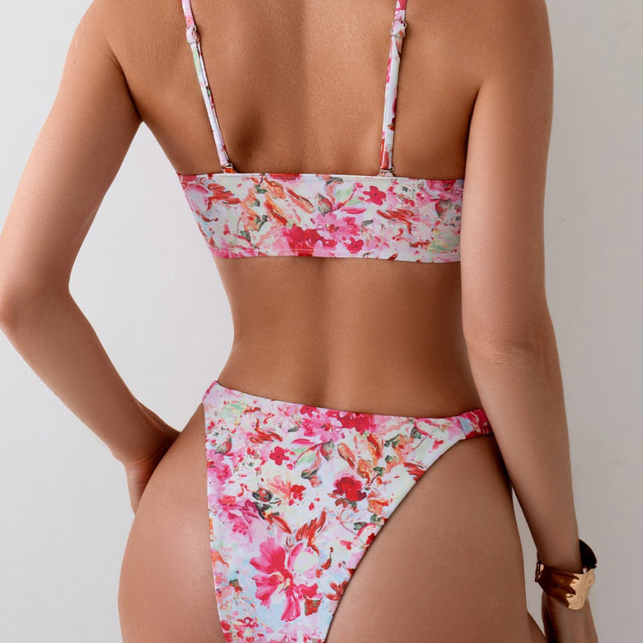 Damen modischer Bikini mit verstellbaren Trägern und Raffung Echo Archiv