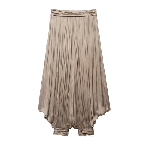Damen Hochwertige Plisseehose mit elastischem Bund und schmalem Bein Echo Archiv