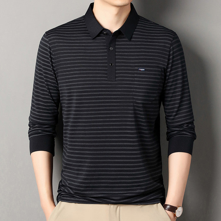 Herren modern gestreiftes Polo-Shirt Echoarchiv