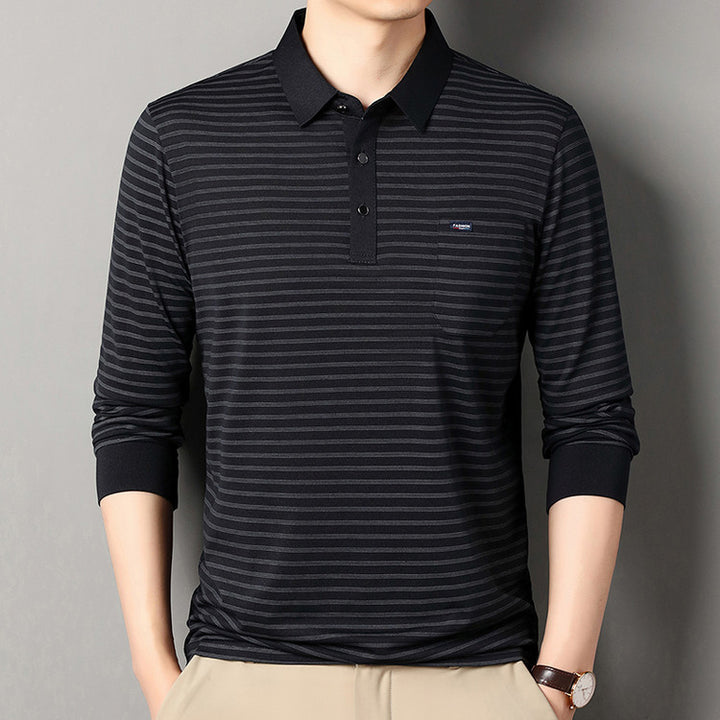 Herren modern gestreiftes Polo-Shirt Echoarchiv