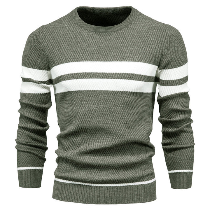 Herren Strickpullover mit modernem Strukturdesign und klassischen Streifen Echoarchiv