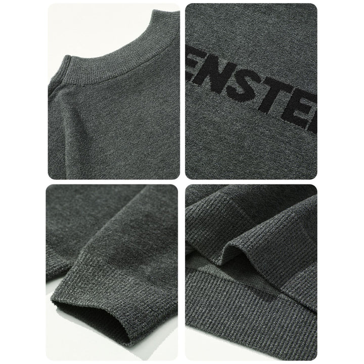 Herren Bequemer Oversized Pullover mit grafischem Schriftzug Echoarchiv