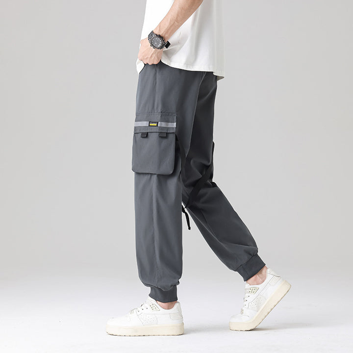 Herren Tech‑Utility Cargohose mit multifunktionalen Beintaschen, verstellbaren Gurtbändern & elastischen Bündchen Echo Archiv