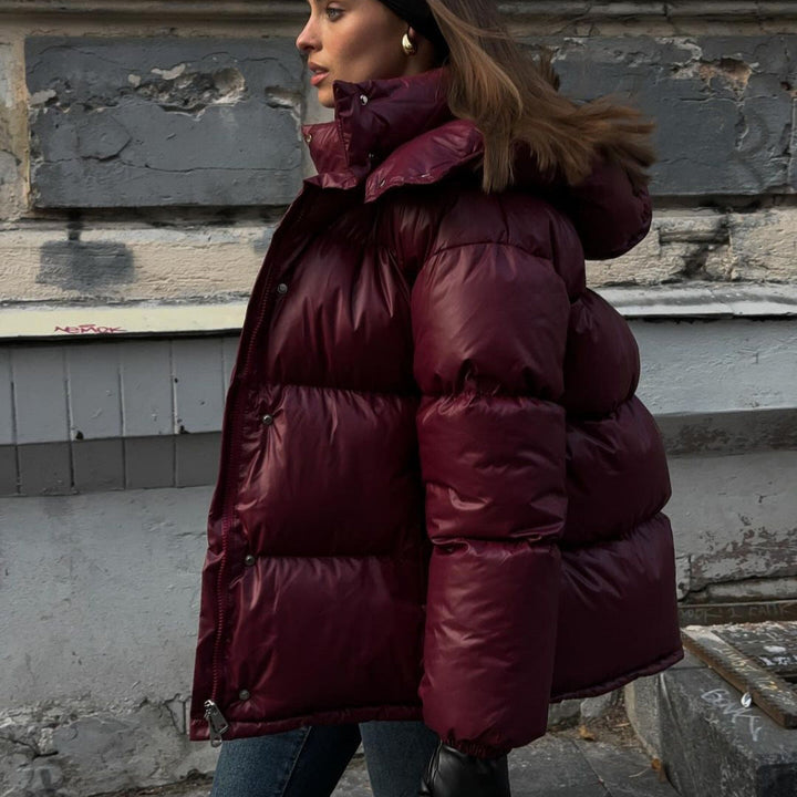 Damen Steppjacke mit voluminösem Schnitt und hohem Kragen Echoarchiv