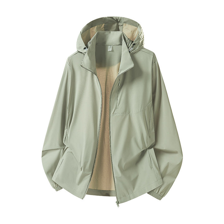Damen Leichter Windbreaker mit Kapuze Echo Archiv