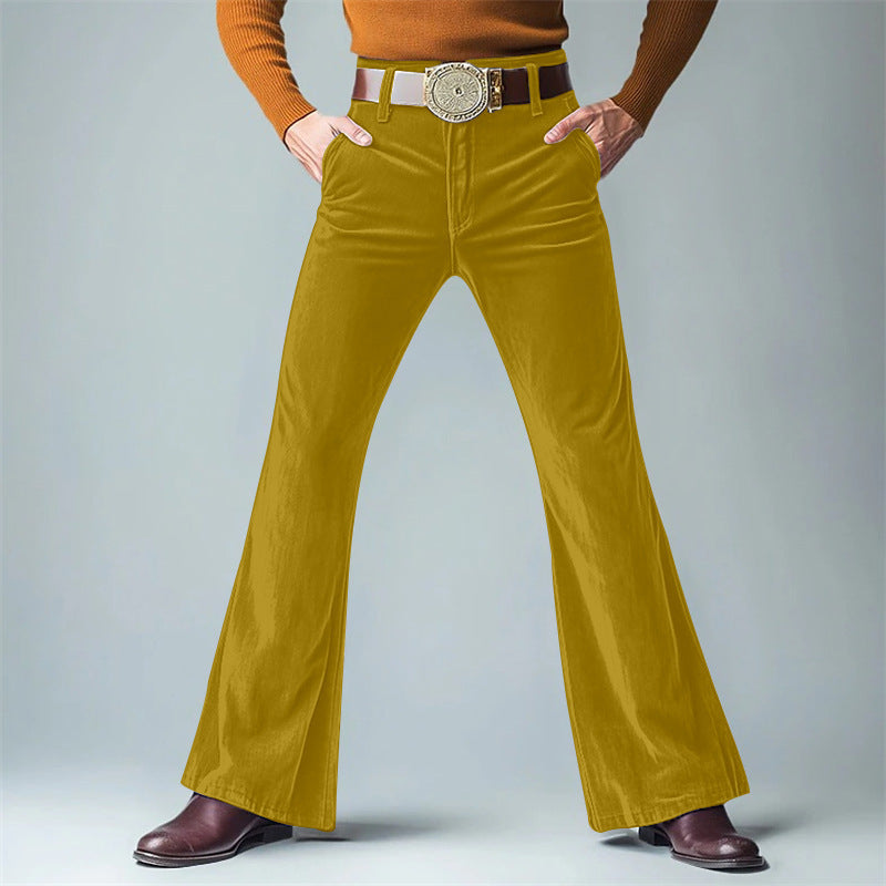 Herren lässige Flared-Hose aus hochwertigem Komfortstoff mit elegantem Schnitt Echoarchiv