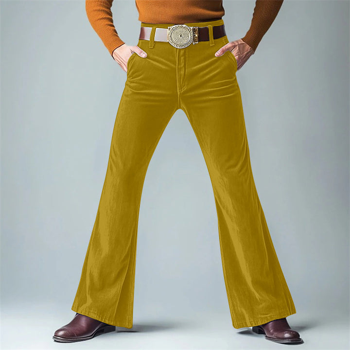 Herren lässige Flared-Hose aus hochwertigem Komfortstoff mit elegantem Schnitt Echoarchiv