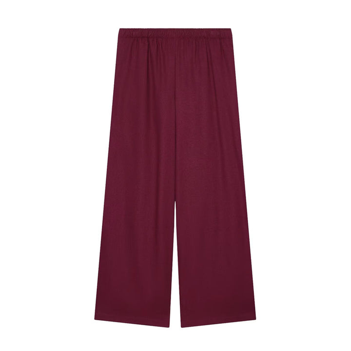 Damen Weite Palazzo-Hose mit elastischem Bund und fließendem Leinenmix Echo Archiv