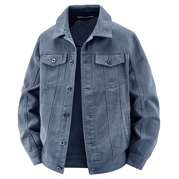 Herren Jeans-Truckerjacke im Vintage‑Look mit strukturierter Nahtführung und Brusttaschen Echo Archiv