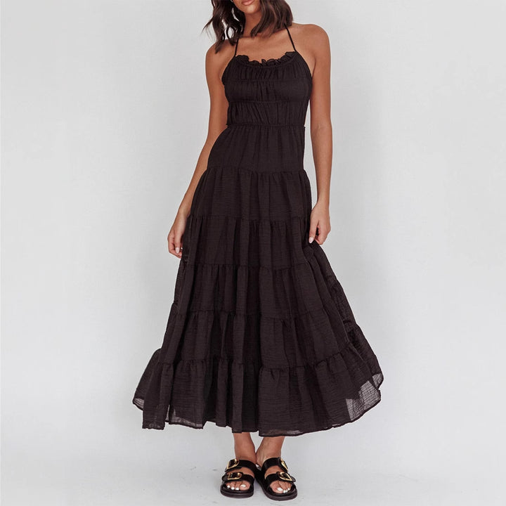 Damen luftiges Maxikleid mit Rüschendetails und elastischem Taillenbund Echo Archiv