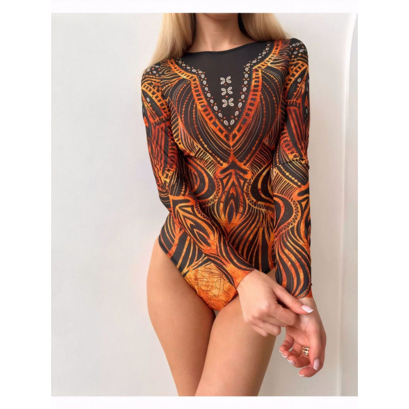 Damen Hochgeschnittene Palazzo-Hosen mit buntem Muster Echo Archiv