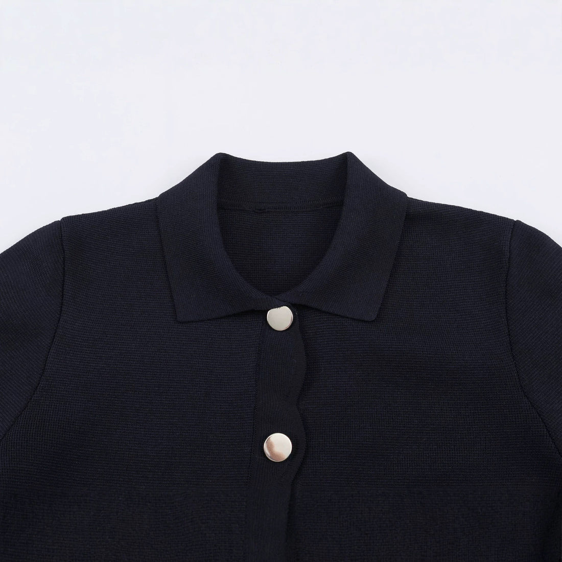 Damen Stretch-Strickrock mit hohem Bund und gewelltem Saum Echoarchiv