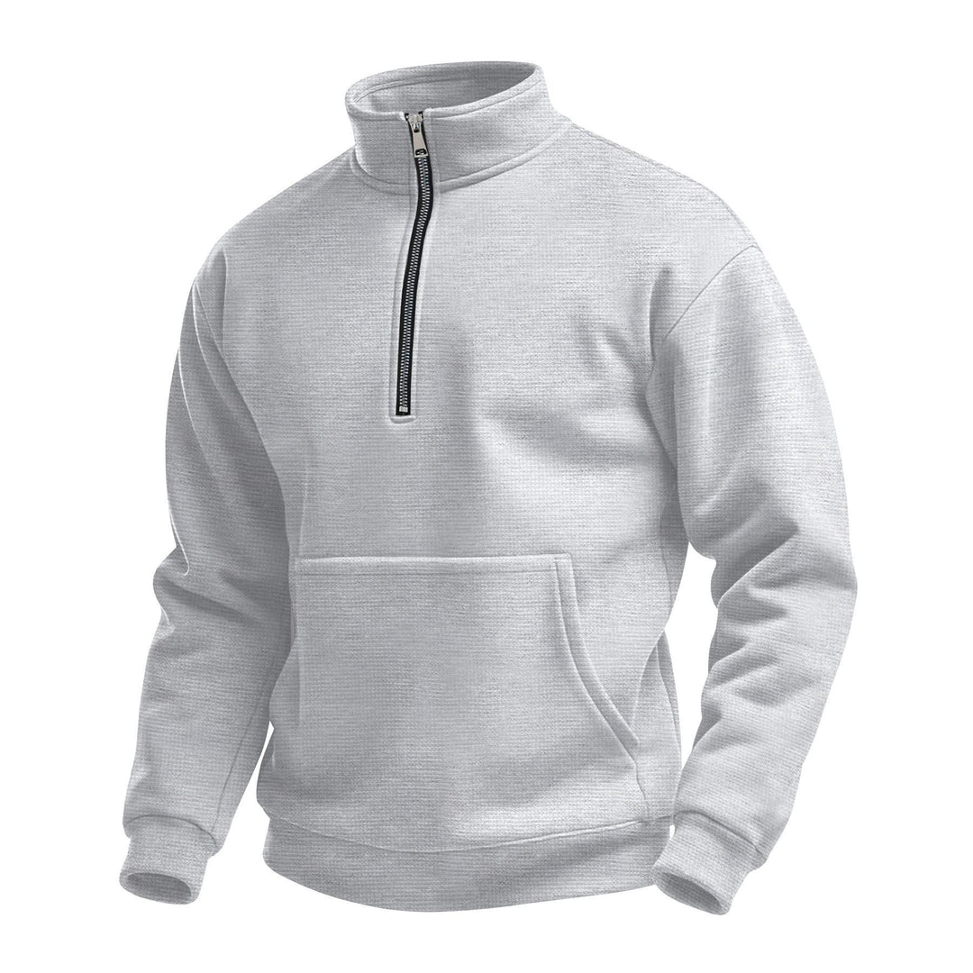 Unisex nan komfortabler Halbzip Pullover mit Kängurutasche und Stehkragen aus Strukturfleece Echo Archiv
