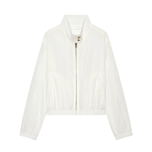 Damen Kurzerblouson im minimalistischen Clean‑Look mit hohem Stehkragen und elastischem Bund Echo Archiv