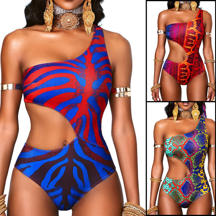 Damen asymmetrischer Cut-Out Badeanzug Echo Archiv