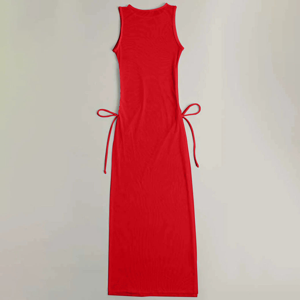 Damen Maxi-Sommerkleid mit seitlichen Bindebändern Echo Archiv