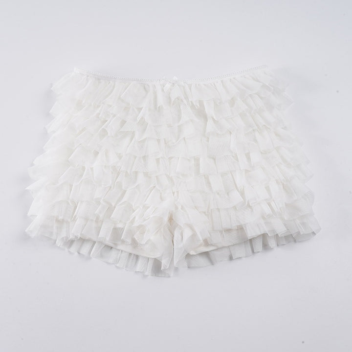 Damen Rüschen-Shorts mit elastischem Bund und verspieltem Design Echo Archiv