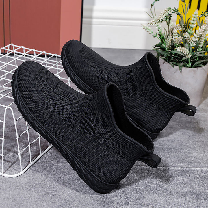 Damen Elastischer Strick-Slip-On Ankle-Sneaker mit Profilsohle Echoarhiv