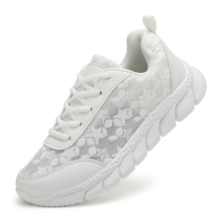 Damen nan Netz-Sneaker mit floralem Durchbruchmuster, flexibler Segmentsohle und gepolstertem Fersenkragen Echo Archiv