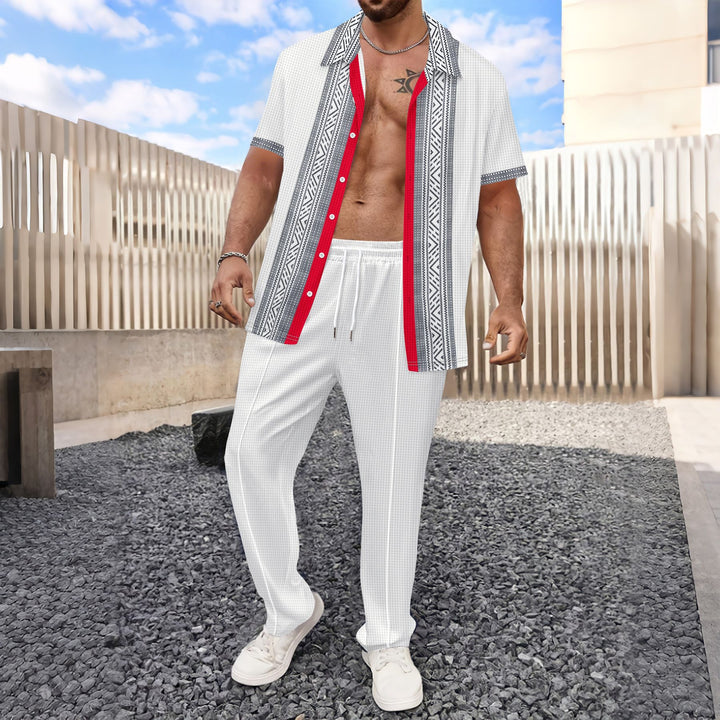 Herren Freizeit Set mit Kurzarmhemd und bequemer Hose Echoarchiv