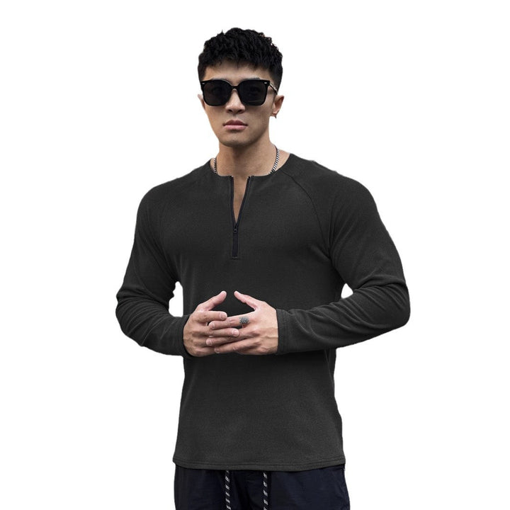 Herren Funktionsshirt mit innovativem Reißverschluss und atmungsaktiver Struktur Echoarchiv