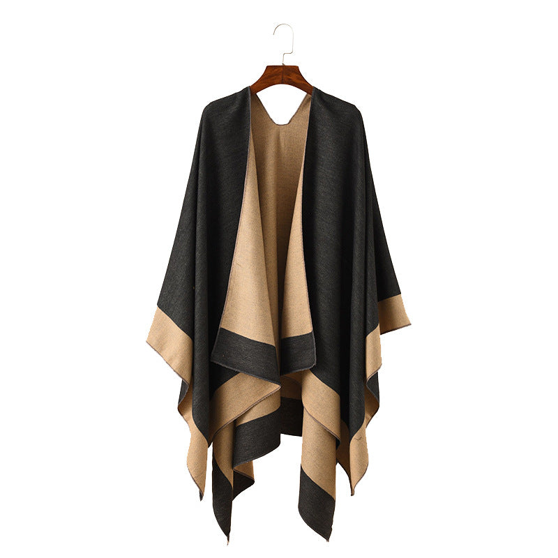 Damen Wendeponcho aus feiner Kaschmir-Mischung – Avérine