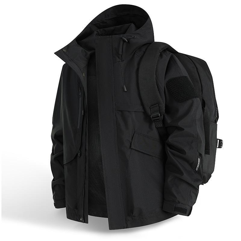 Herren Urbaner wetterabweisender Kapuzenparka mit Multifunktionstaschen und Mesh-Innenfutter Echo Archiv