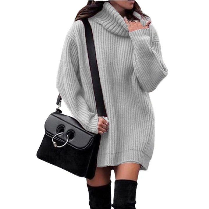 Damen Oversize-Longpullover mit Rollkragen, geripptem Feinstrick und figurumspielender Tunika-Länge Echo Archiv