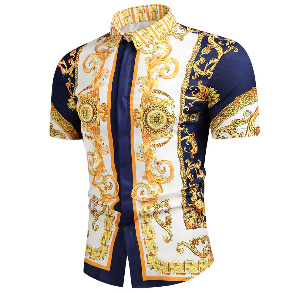 Herren Kurzarmhemd mit luxuriösem Barockdesign Echoarchiv