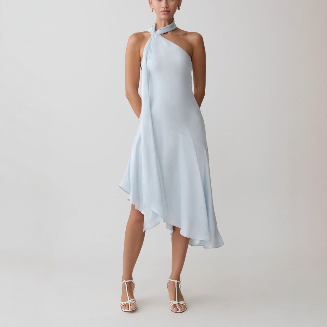 Damen asymmetrisches Schlussteil Kleid mit schmalem Träger Echo Archiv