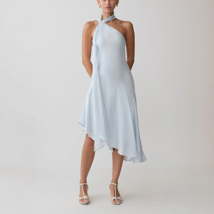 Damen asymmetrisches Schlussteil Kleid mit schmalem Träger Echo Archiv