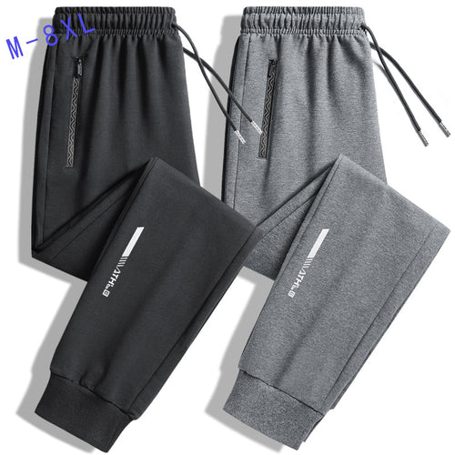 Herren Sportive Stretch-Jogginghose mit elastischem Bund und Reißverschlusstaschen – Marzano