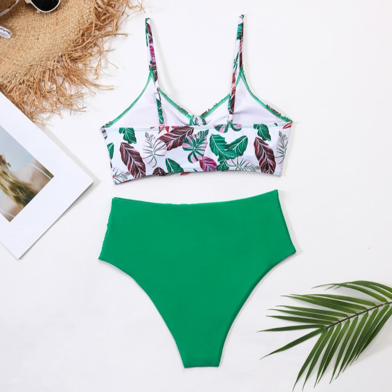 Damen Hochtailliertes Bikini-Set mit floralem Oberteil Echo Archiv